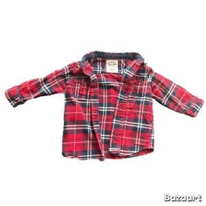Levi’s Vintage Red Blue Flannel Button Down Shirt 18M